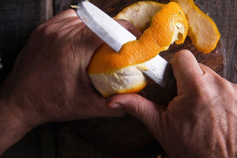 Peeling orange